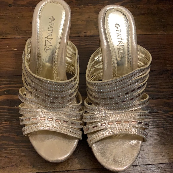 Gold bling Patrizia wedge shoes - Picture 2 of 4